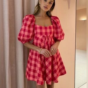 Acler Gingham Mini dress NWT
